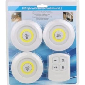 Uzaktan Kumandalı Yapışkanlı Kablosuz Pilli LED 3’lü (K0)