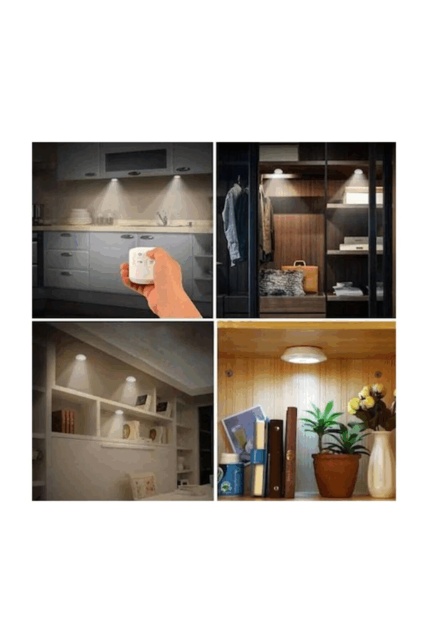 Uzaktan Kumandalı 3 Lü Spot Led Lamba Kablosuz Pilli Işıldak - Görsel 2