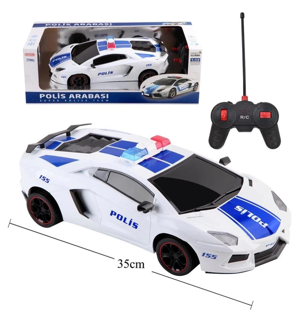 Çocuk Uzaktan Kumandalı Usb Şarjlı Işıklı Polis Arabası 35 cm. toy-13 - Görsel 2