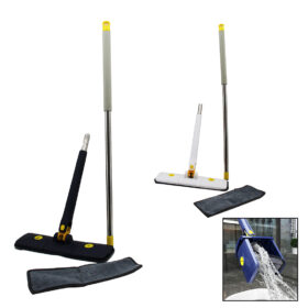 UZUN - KIRILIMLI KENDİNEDEN SIKMALI MOP 360° DÖNER SAPLI - YEDEK BEZLİ (K0)