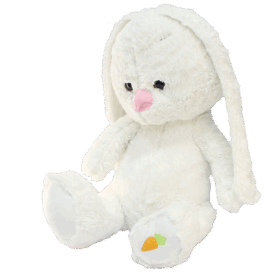 Uzun Kulaklı Beyaz Tavşan Peluş Oyuncak 40 cm