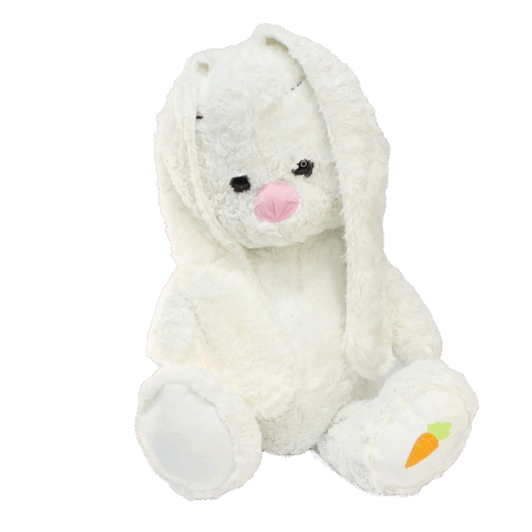 Uzun Kulaklı Beyaz Tavşan Peluş Oyuncak 40 cm - Görsel 2