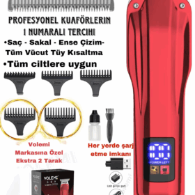 V-0087a Profesyonel Şarj Göstergeli Saç Sakal Lazer Öncesi Tüm Vücut Tıraş Makinesi