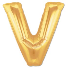 V Harf Folyo Balon Altın Renk  40 inç (K0)