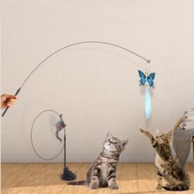 Vantuzlu Tüylü Zilli Olta Kedi Oyuncağı (K0)