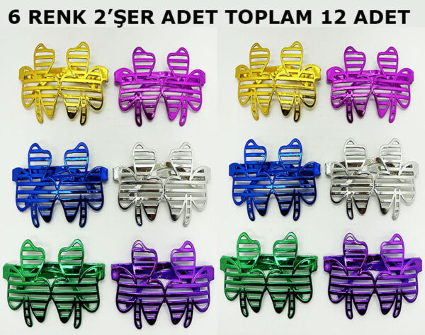 Vegas Casino Kupa Sinek Temalı Parti Gözlüğü 6 Renk 12 Adet (K0)