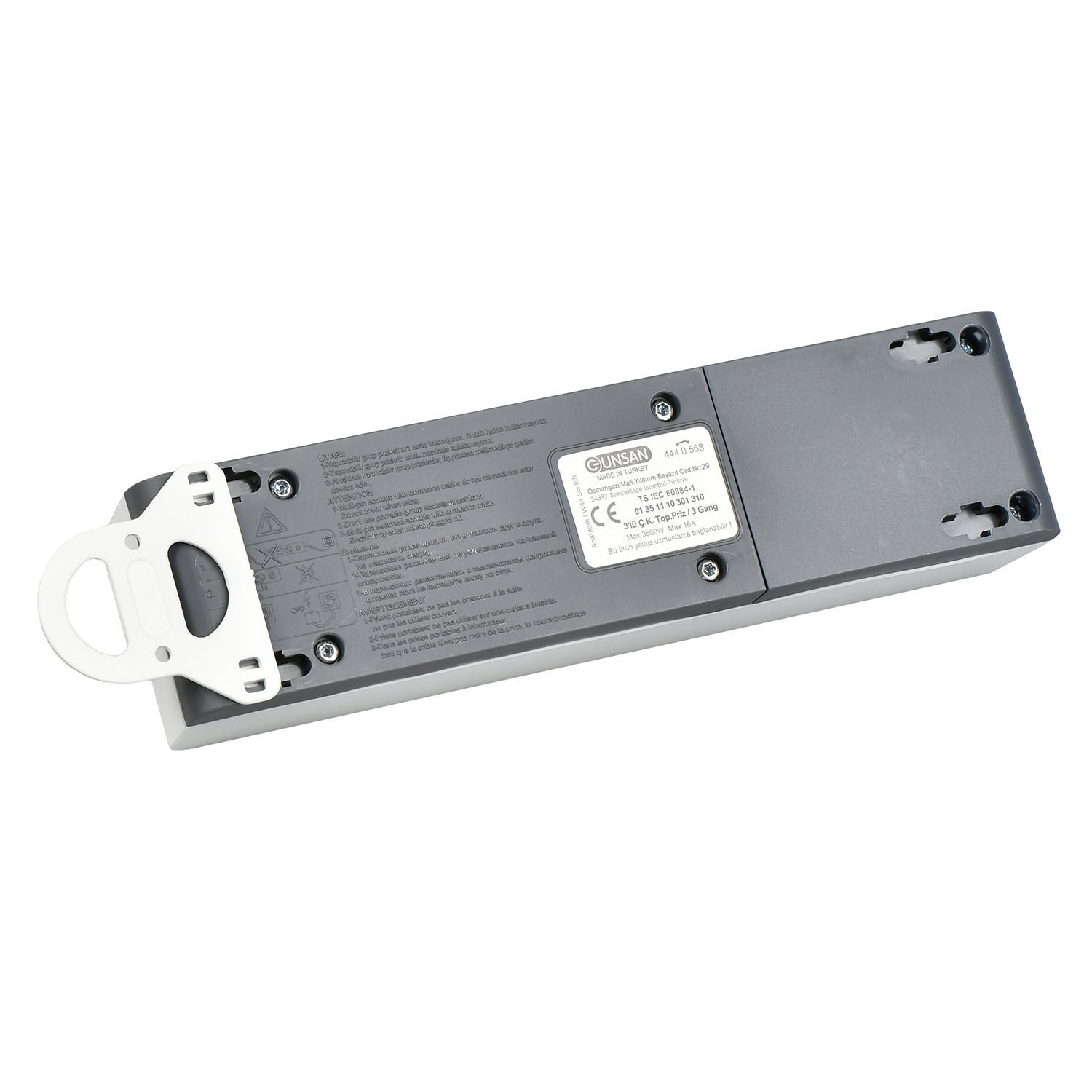 Günsan Valta Üçlü Çocuk Korumalı Topraklı Anahtarlı Priz Klemensli - Görsel 2