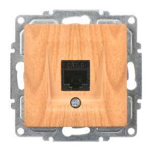 Günsan Visage Akçaağaç Vidalı Tekli Data Prizi (RJ45 Cat6)