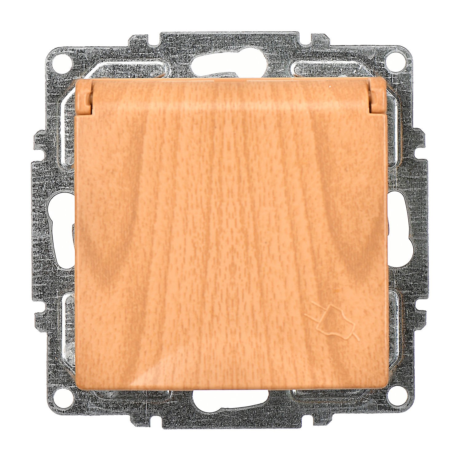 Günsan Visage Akçaağaç Kapaklı Topraklı Priz- 16A 250V - Vidalı - Görsel 2