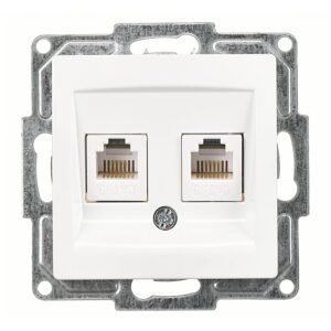 Günsan Visage Beyaz İkili Nümeris Telefon Prizi (2 x Cat3) Mekanizma