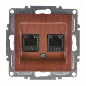 Günsan Visage Ceviz Vidalı İkili Data Prizi (2 x RJ45 Cat6)