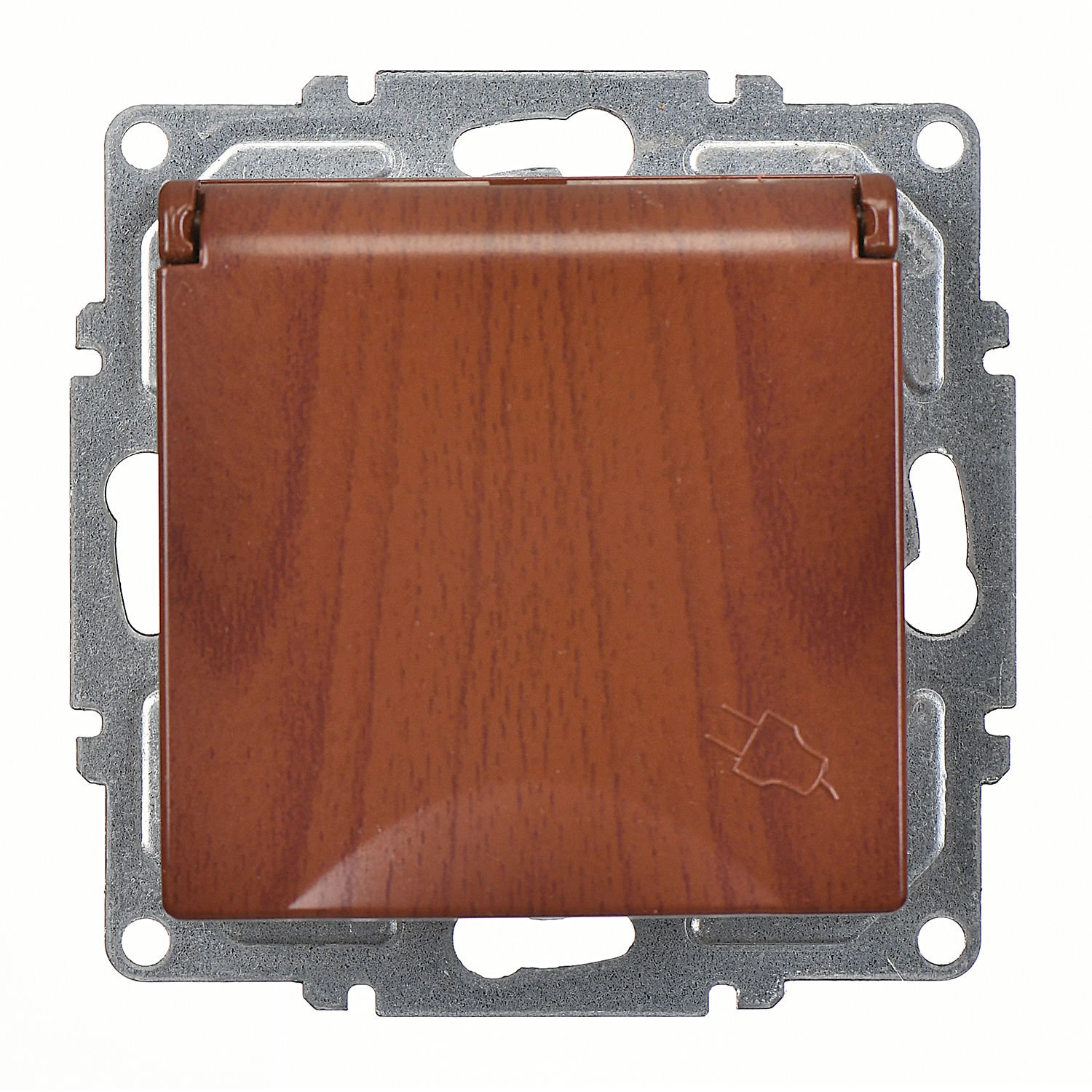 Günsan Visage Ceviz Kapaklı Topraklı Priz- 16A 250V - Vidalı - Görsel 2