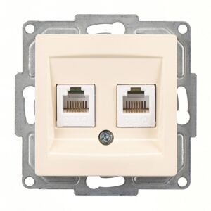 Günsan Visage Krem İkili Nümeris Telefon Prizi (2 x Cat3) Mekanizma