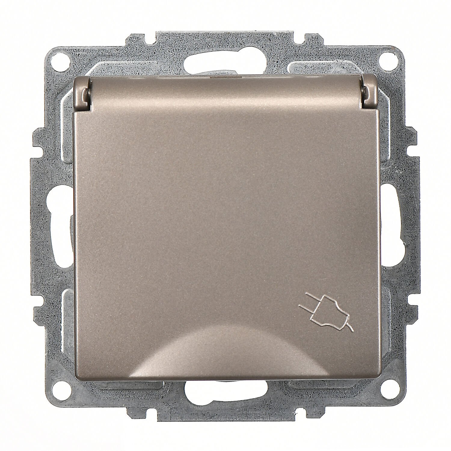 Günsan Visage Mocha Çocuk Korumalı Kapaklı Topraklı Priz - 16A 250V - Vidalı - Görsel 2