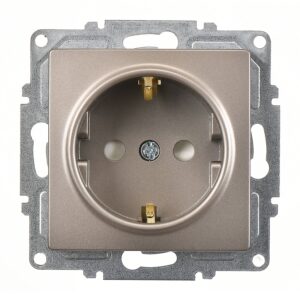 Günsan Visage Mocha Çocuk Korumalı Topraklı Priz - 16A 250V - Vidalı