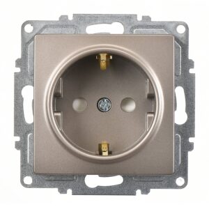 Günsan Visage Mocha Çocuk Korumalı Topraklı Priz - 16A 250V - Klipsli