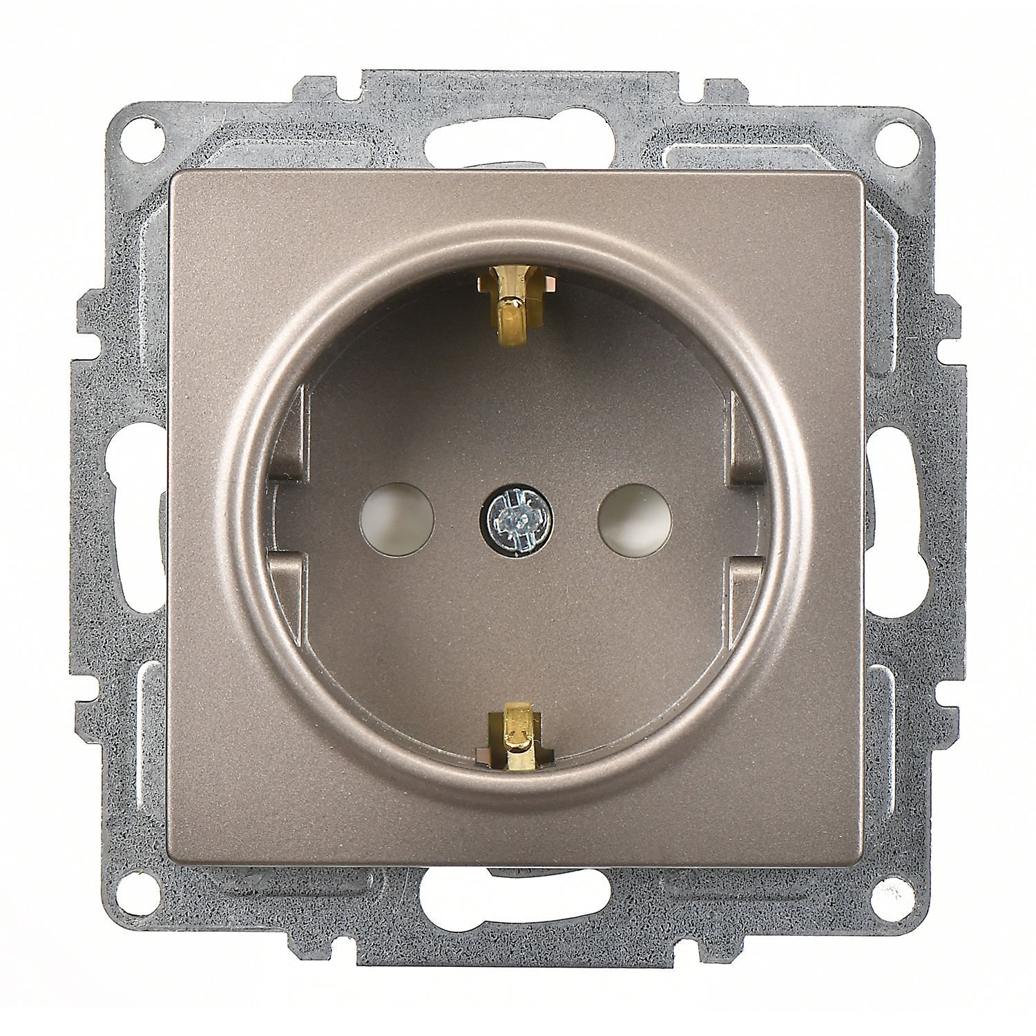 Günsan Visage Mocha Çocuk Korumalı Topraklı Priz - 16A 250V - Klipsli