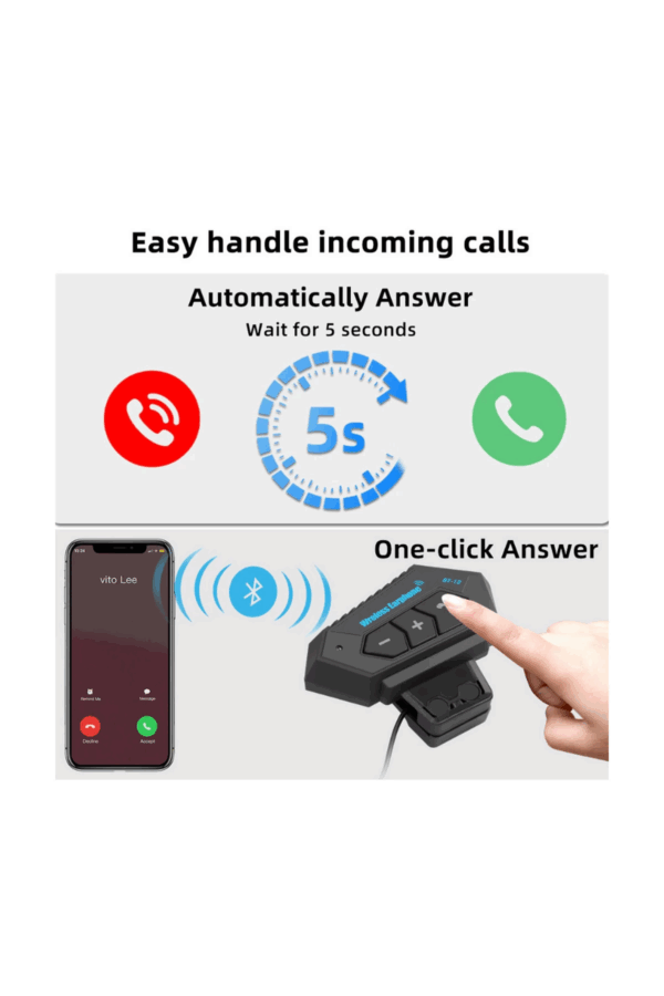 Bt12 Kask Kulaklık Bluetooth Motosiklet Kulaklık Interkom Motorsiklet Kulaklık - Görsel 4