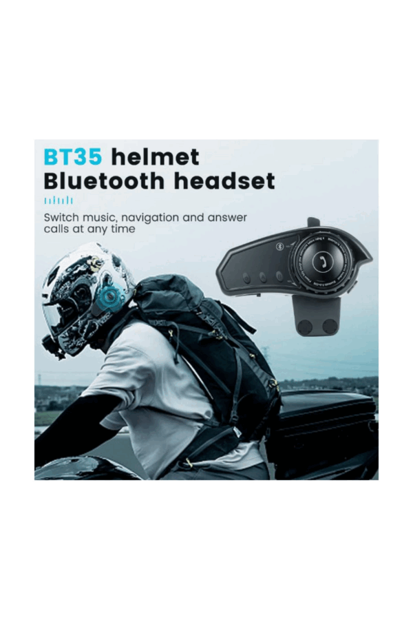 Bt35 Kask Kulaklık Bluetooth 5.0 Motosiklet Interkom Su Geçirmez Kablosuz Kulaklık - Görsel 6