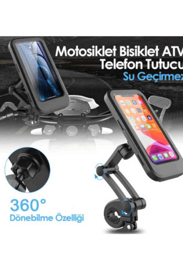 Gidon Bağlantılı Su Geçirmez Mıknatıslı Motorsiklet Telefon Tutucu - Görsel 2