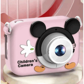 Mini 1080p Hd Çocuk Kamera Dijital Fotoğraf Makinesi 2.0 Inç Ekran 5 Adet Oyun Pembe
