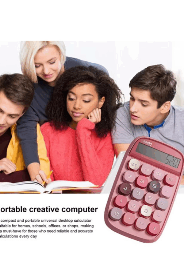 Sevimli Kare Tuşlu 10 Haneli Ldc Ekran Hesap Makinası Sarı - Görsel 5