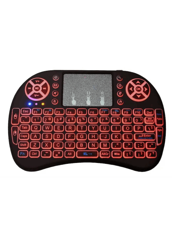 Smart Tv Box Ps3 Uyumlu Kablosuz Dokunmatik Işıklı Şarjlı Touchpadli Mini Q Klavye - Görsel 5