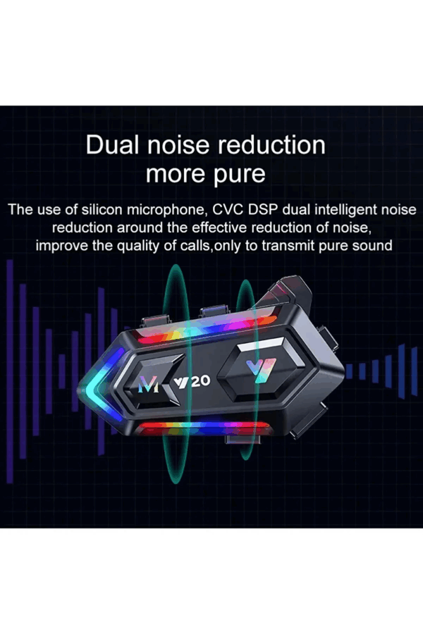 Y20 Motor Kurye Kask Kulaklık Rgb Modlu Bluetooth Motosiklet Kulaklık 5.3 Bluetooth Interkom - Görsel 5