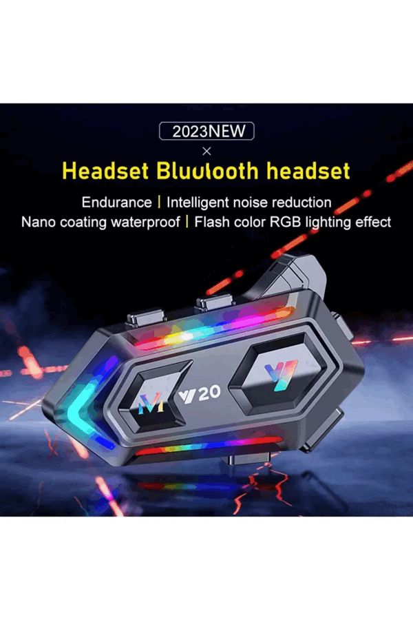 Y20 Motor Kurye Kask Kulaklık Rgb Modlu Bluetooth Motosiklet Kulaklık 5.3 Bluetooth Interkom - Görsel 3