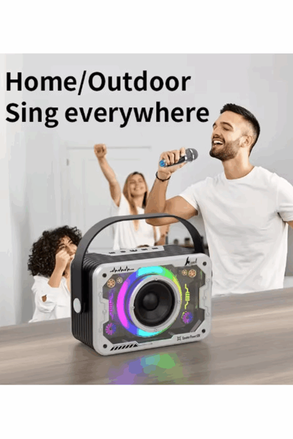 Vtn-82 Taşınabilir Kablosuz Işıklı Bluetooth Hoparlör Ses Değiştirme Özellikli - Görsel 5