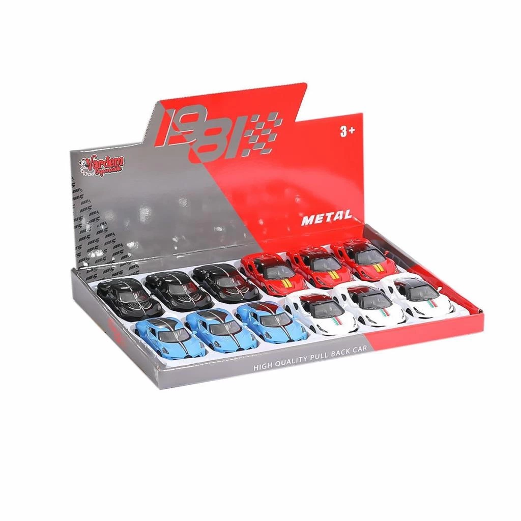 Çocuk WK-6643-06S Çek Bırak Şeritli Spor Araba 1:43 -Vardem - Görsel 3