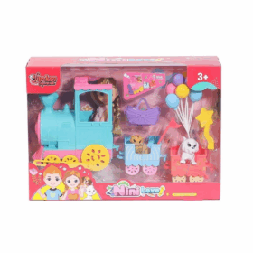 WL-55821 Nini Love Bebek Köpekli Tren Oyun Seti -Vardem