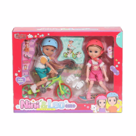 Çocuk WL-55856 Kaykaylı ve Bisikletli Nini Love Bebek -Vardem