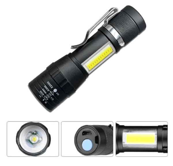 Wuben Wb-017 Zoomlu Şarjlı Cob Led Güçlü El Feneri - Görsel 3