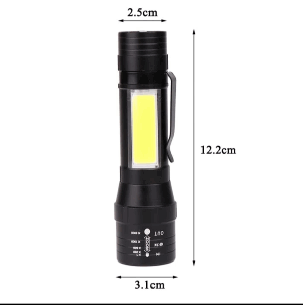 Wuben Wb-017 Zoomlu Şarjlı Cob Led Güçlü El Feneri - Görsel 4
