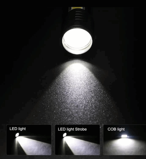 Wuben Wb-017 Zoomlu Şarjlı Cob Led Güçlü El Feneri - Görsel 6