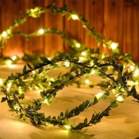 Yapraklı Dekorlu 3 Metre Peri Led Pilli  Işık Yılbaşı Aydınlatma (K0)