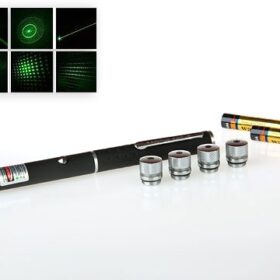 Yeşil Lazer Pointer 100 mW 15 Km Etkili (5 Başlıklı) (K0)