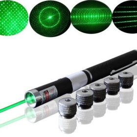 Yeşil Lazer Pointer 50 Mw 15 Km Etkili (5 Başlıklı) (K0)