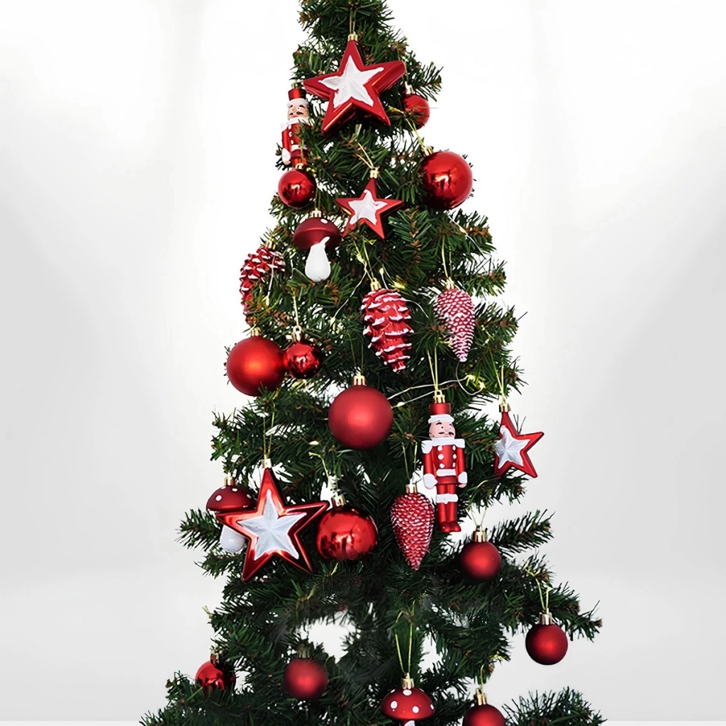 Çocuk Yılbaşı Ağaç Süsleme Seti Kırmızı 24 Parça - Görsel 2