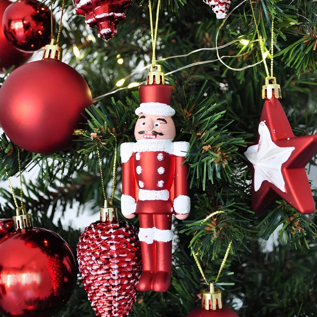 Çocuk Yılbaşı Ağaç Süsleme Seti Kırmızı 24 Parça - Görsel 3