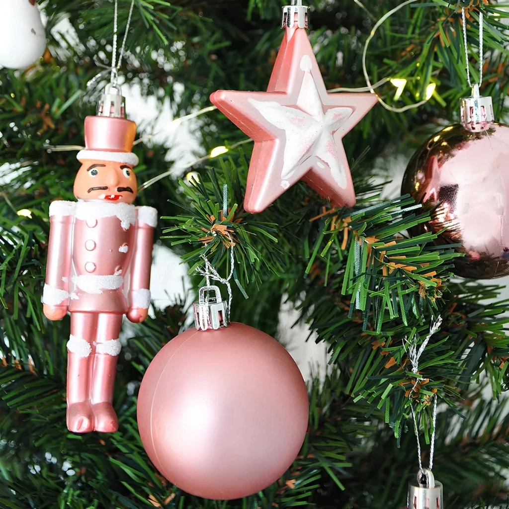 Çocuk Yılbaşı Ağaç Süsleme Seti Şampanya 24 Parça - Görsel 3