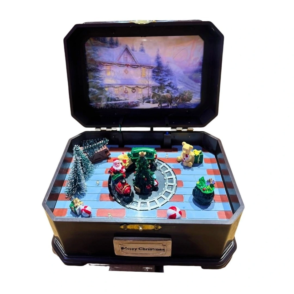 Yılbaşı Süsü Büyük Boy Ahşap Müzik Kutusu - Görsel 2