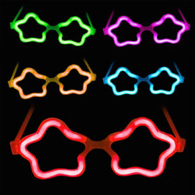 Yıldız Glow Gözlük - Yıldız Şekilli Glow Stick Gözlüğü - Glow Partisi Gözlük 12 Adet (K0)
