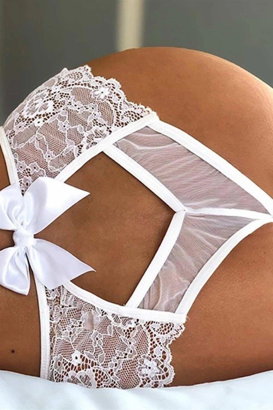 Beyaz Dantel Beyaz Dantel Fantazi Külot 18011 - Görsel 3