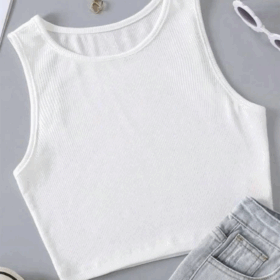 Beyaz Kalın Askılı Crop BN6572B