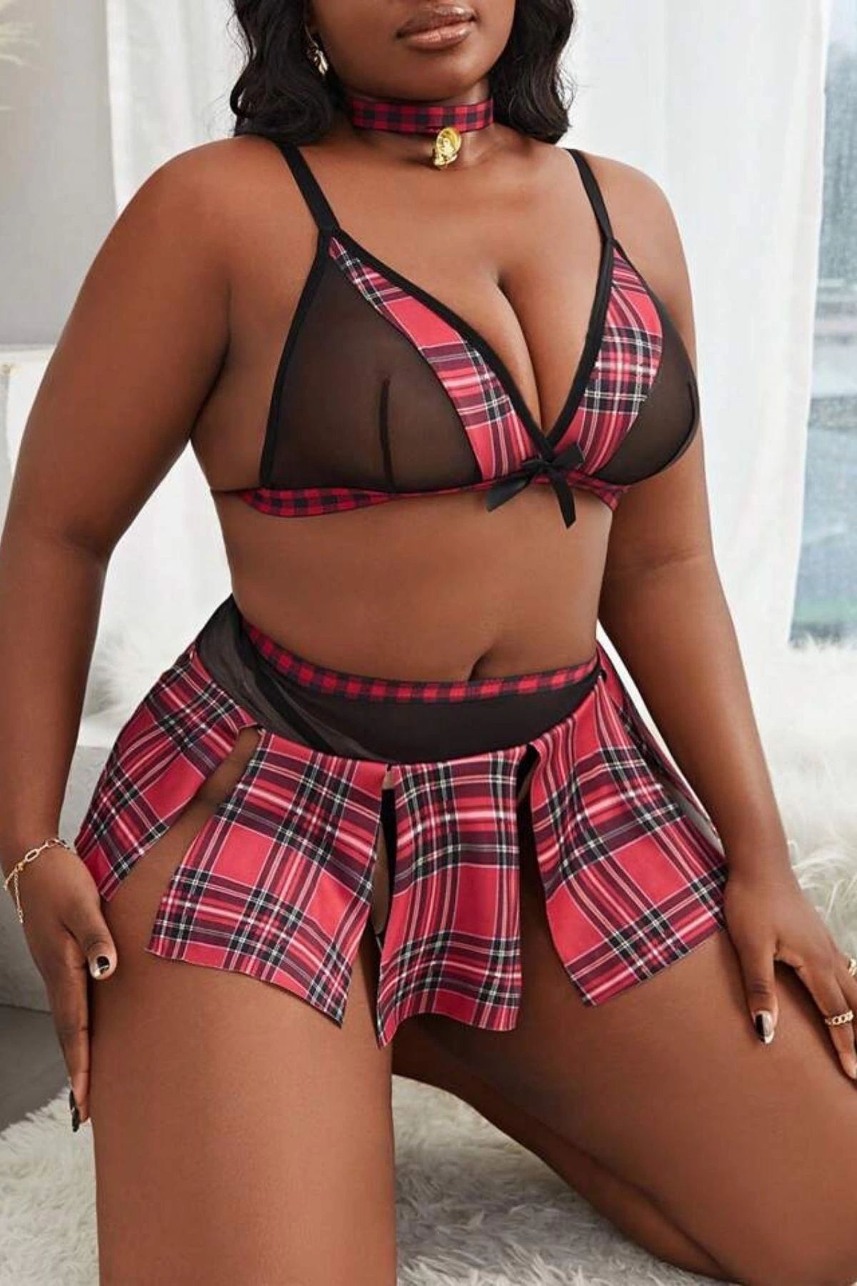 Ekose Yırtmaçlı Yılbaşı Kostüm 16047 - Görsel 5