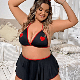 Siyah Kalpli Büyük Beden Etekli Takım 17017