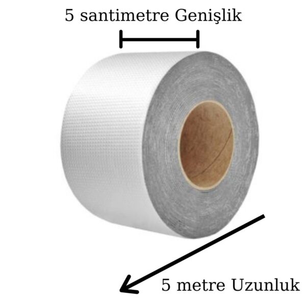 Yüksek Sıcaklık Dayanan Su Geçirmez Çatı Boru Duvar Çatlak Onarıcı Yapışkan Bant Folyo 5 cm (K0) - Görsel 3