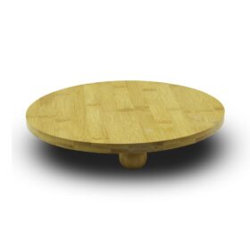 YUVARLAK=29CM   3 MİNİ TOP AYAKLI  AHŞAP BAMBU SUNUM TAHTASI - MİNİ SOFRA (K0)